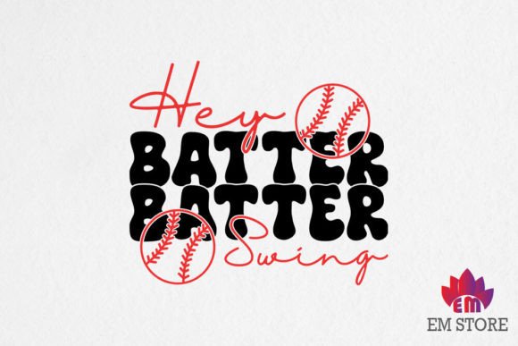Hey Batter Swing - Retro Baseball SVG