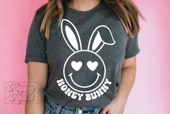 Honey Bunny Smiley SVG - Retro Easter