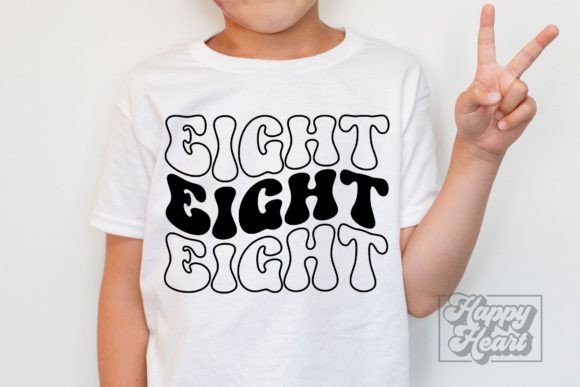 Retro Eight SVG - 8th Birthday Shirt PNG