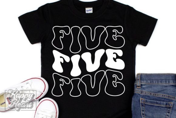 Retro Five SVG - 5th Birthday Boy PNG