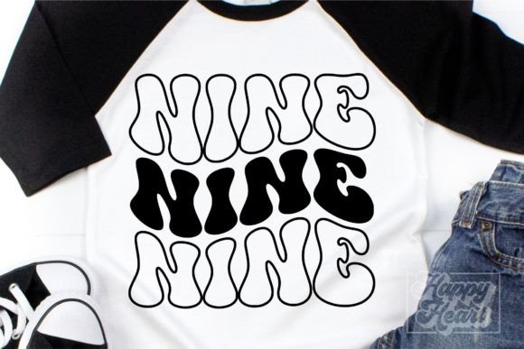 Retro Nine SVG - 9th Birthday Shirt PNG