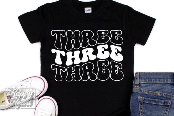 Retro Three SVG - 3rd Birthday Shirt PNG